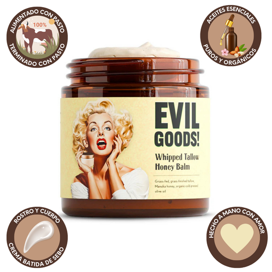 EVIL GOODS Bálsamo Batido de Sebo 100% Grass-Fed con Miel de Manuka